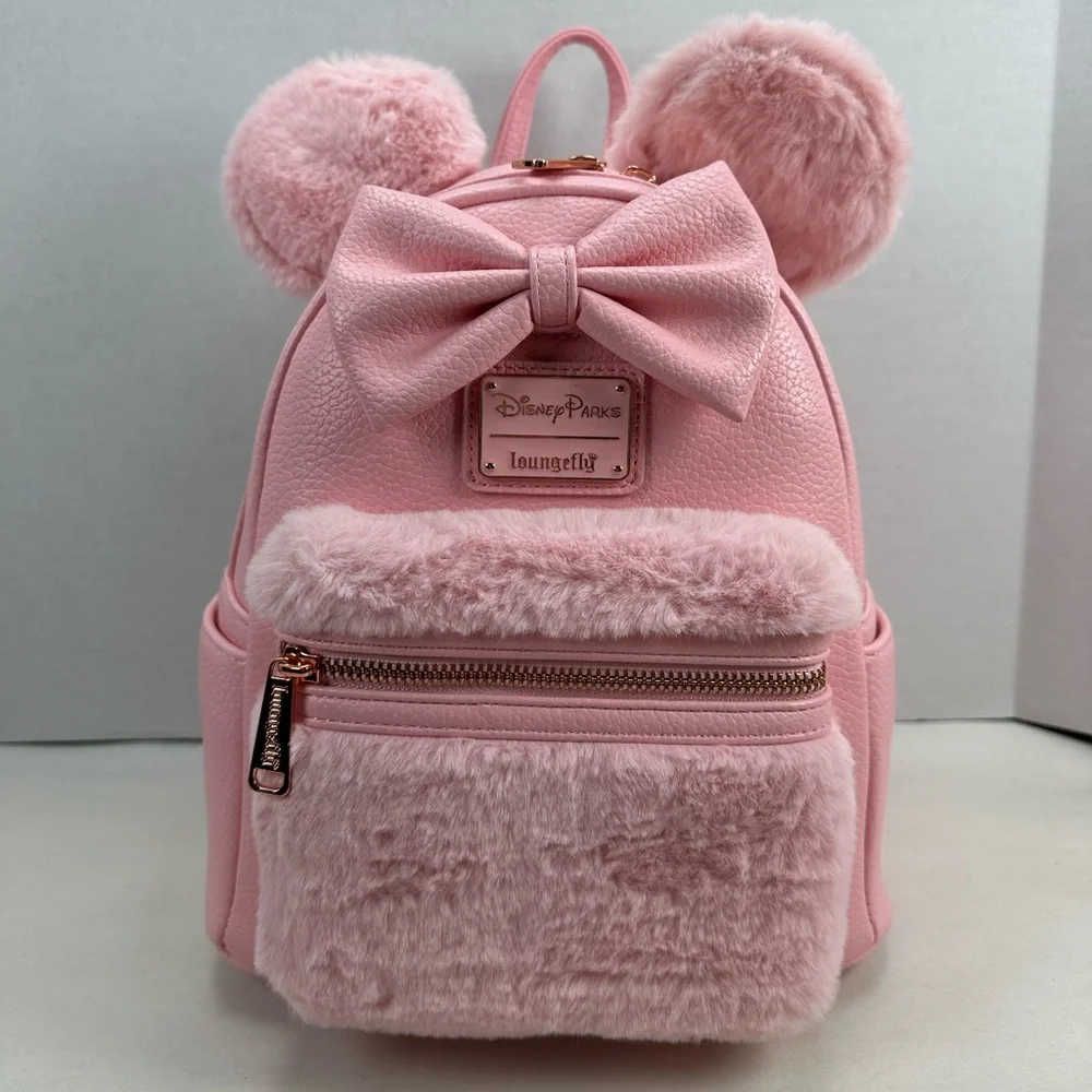 Loungefly Disney Parks Minnie Mouse Piglet Pink Mini Backpack & Ears